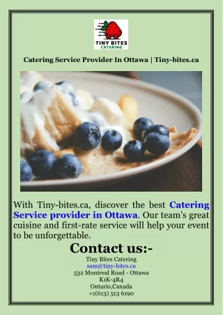 Catering Service Provider In Ottawa  Tiny-bites.ca