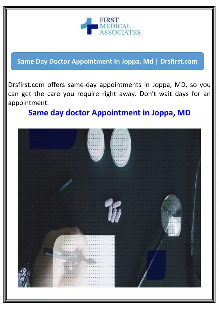 same day doctor appointment in joppa md drsfirst