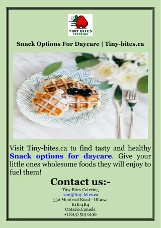 Snack Options For Daycare  Tiny-bites.ca