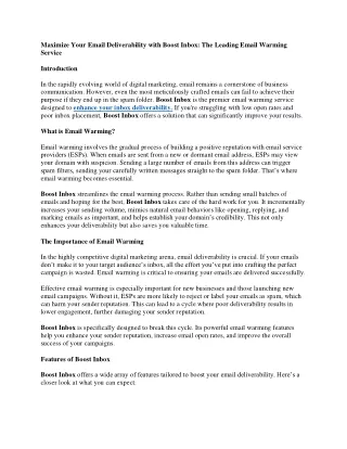 Maximize Your Email Deliverability with Boost Inbox2