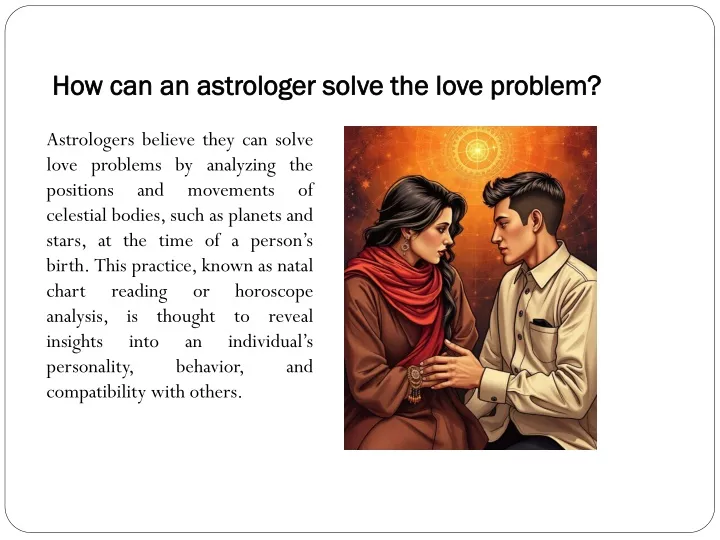 how can an astrologer solve the love problem