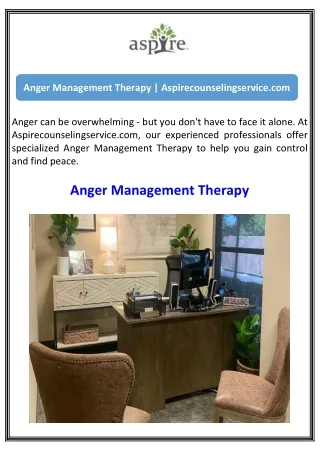 Anger Management Therapy  Aspirecounselingservice.com