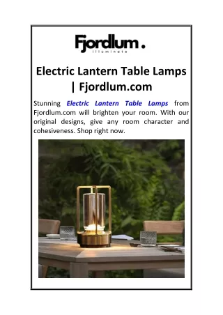 electric lantern table lamps fjordlum com