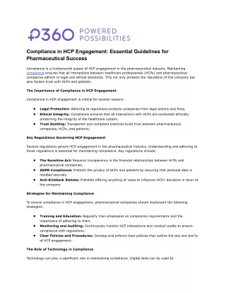 compliance in hcp engagement essential guidelines