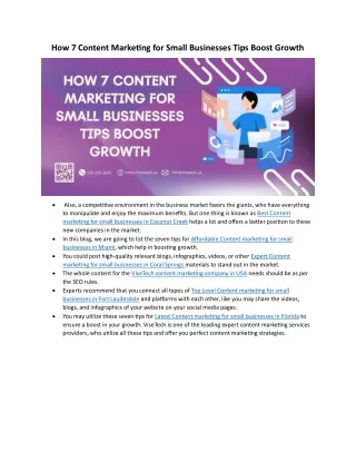 How 7 Content Marketing for Small Businesses Tips Boost Growth