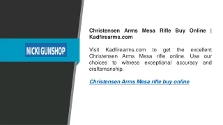 Christensen Arms Mesa Rifle Buy Online   Kadfirearms.com