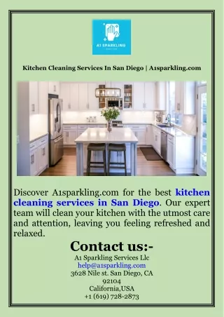 Kitchen Cleaning Services In San Diego  A1sparkling.com