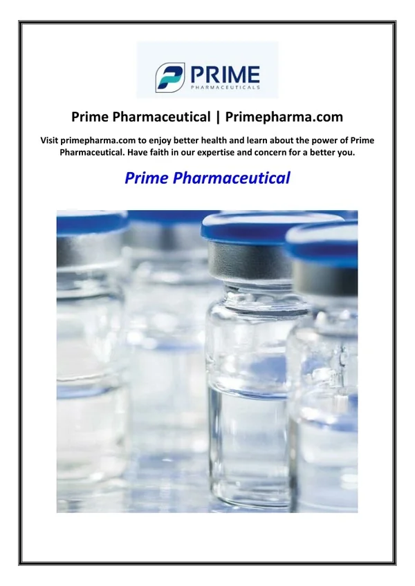 Prime Pharmaceutical | Primepharma.com