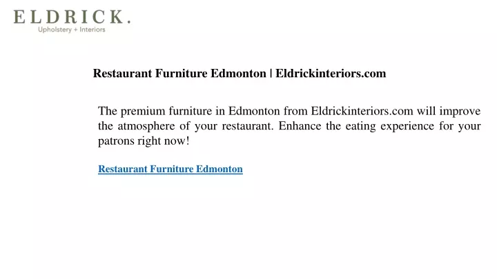 restaurant furniture edmonton eldrickinteriors com