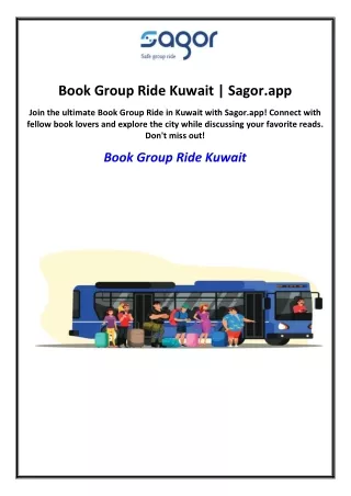 Book Group Ride Kuwait | Sagor.app
