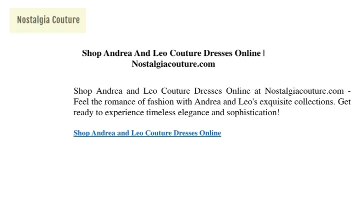 shop andrea and leo couture dresses online