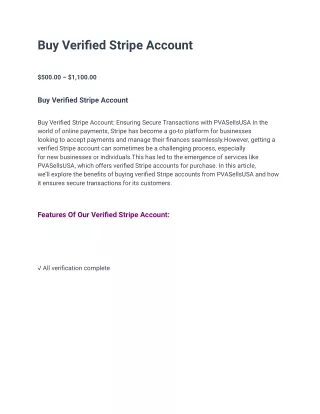 Buy Verified Stripe Account