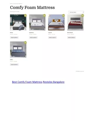 Best Comfy Foam Mattress Restolex Bangalore