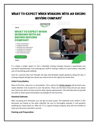 what to expect when working with an encino what