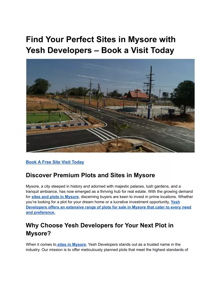 find your perfect sites in mysore with yesh