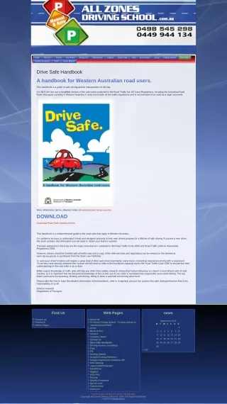 Drive Safe Handbook - Driving School Perth