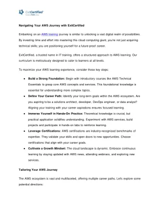 Navigating Your AWS Journey with ExitCertified