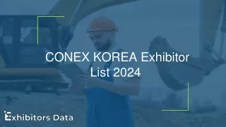 CONEX KOREA Exhibitor List 2024