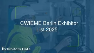 CWIEME Berlin Exhibitor List 2025