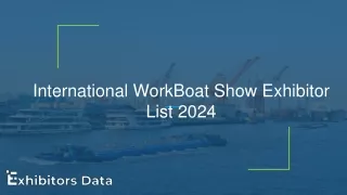 International WorkBoat Show Exhibitor List 2024