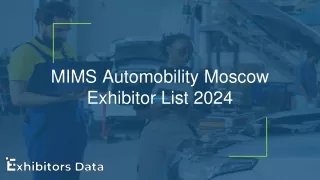 MIMS Automobility Moscow Exhibitor List 2024
