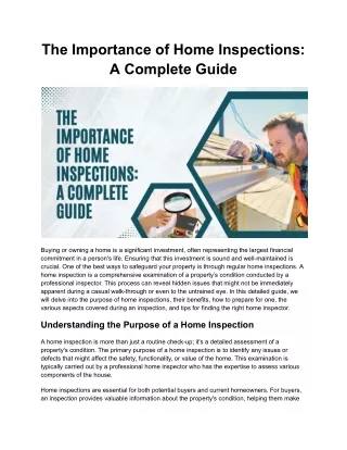 The Importance of Home Inspections_ A Complete guide