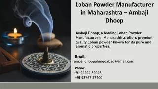 Loban Powder Manufacturer in Maharashtra – Ambaji Dhoop