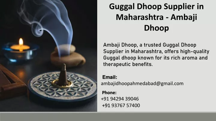 guggal dhoop supplier in maharashtra ambaji dhoop