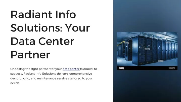 radiant info solutions your data center partner