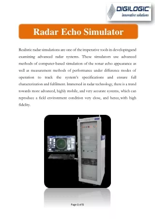 Radar Echo Simulator - Digilogic Systems