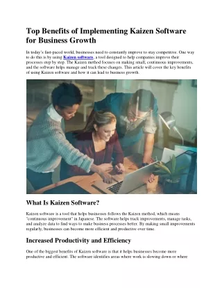 top benefits of implementing kaizen software