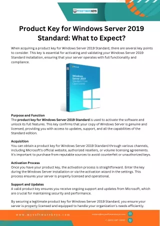 Product Key for Windows Server 2019 Standard: What to Expect?