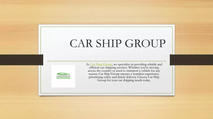 car ship group