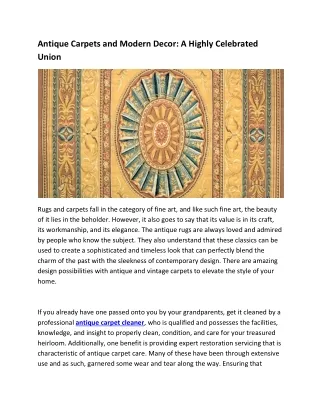 Contemporary Area Rugs Store: Expert Antique Carpet Cleaning Services