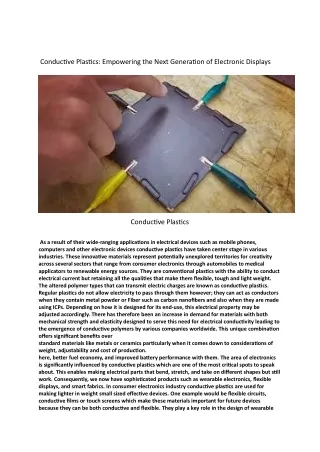 conductive plastics empowering the next