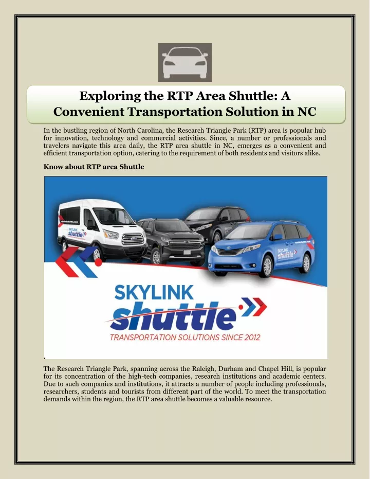 exploring the rtp area shuttle a convenient