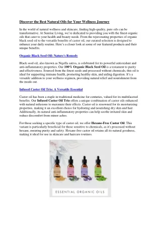 discover the best natural oils for your wellness