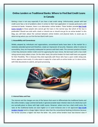 Online Lenders vs Traditional Banks