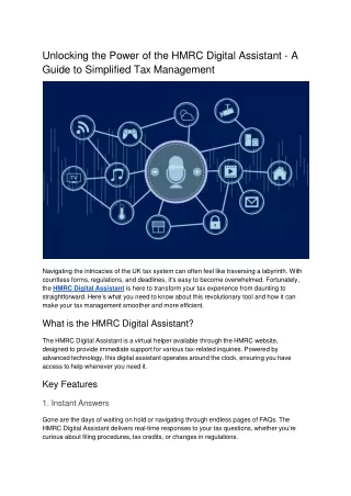 Unlocking the Power of the HMRC Digital Assistant - A Guide to Simplified Tax Management (1)