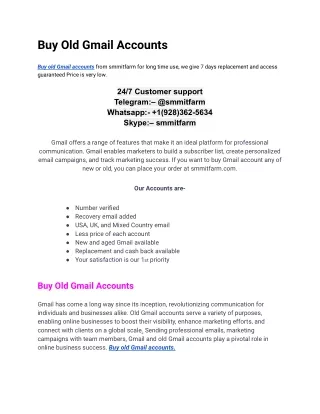 Buy Old Gmail Accounts