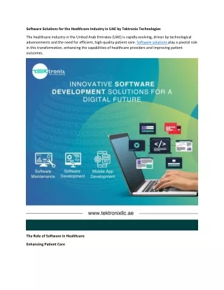 software solutions for the healthcare industry