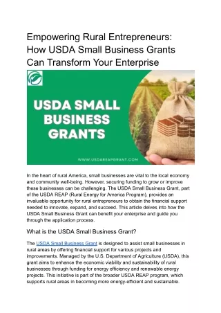 usda small business grant