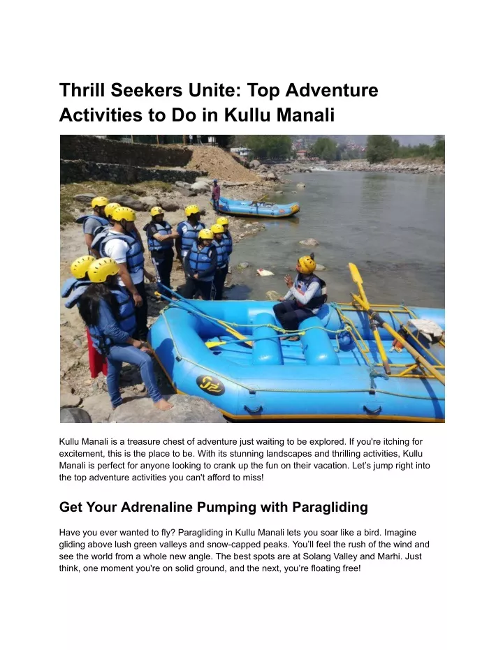 thrill seekers unite top adventure activities