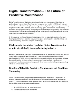 digital transformation the future of predictive