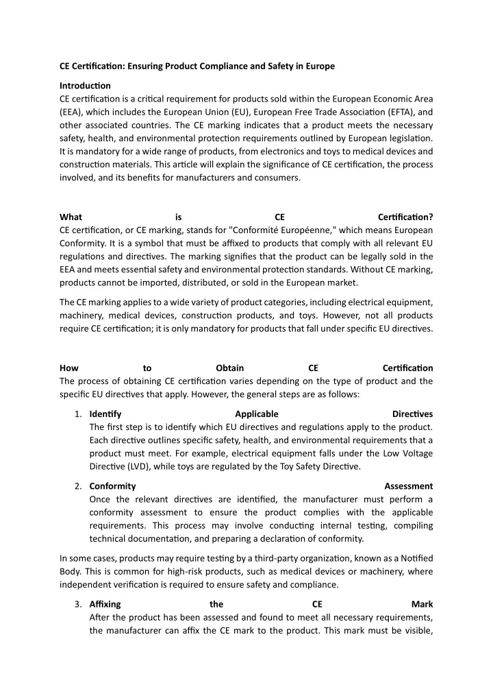 ce certification ensuring product compliance