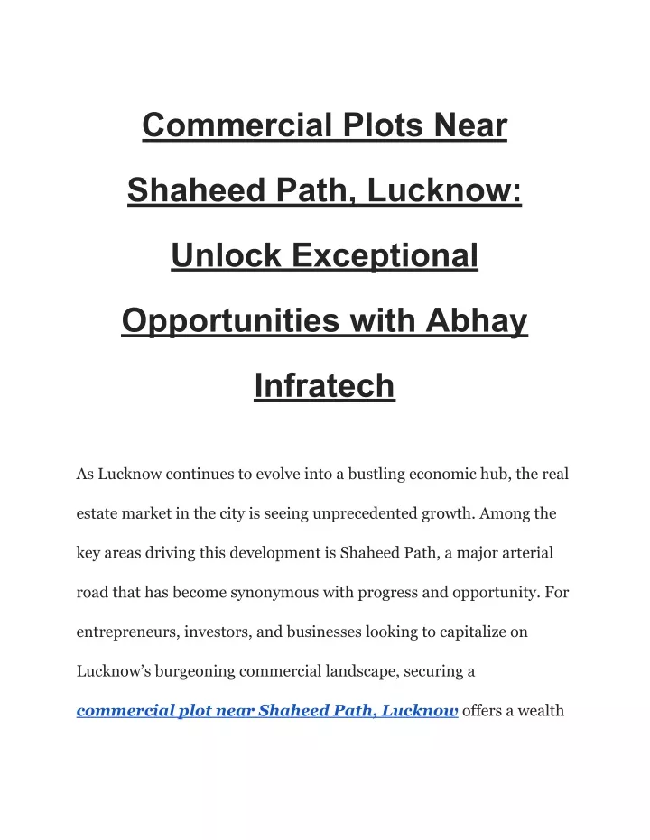 commercial plots near