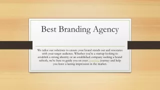 Best Branding Agency