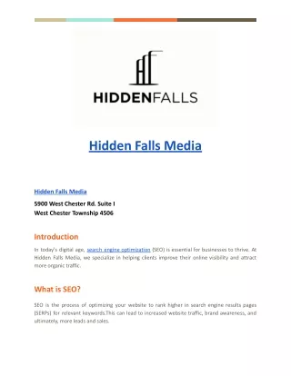 SEARCH ENGINE OPTIMIZATION _ Hidden Falls Media