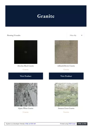 Granite Tiles and Slabs - From Stone Art By SKL