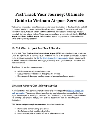 Vietnam FastTrack Services_  Fast Track Your Journey